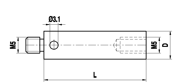 M5 титановый удлинитель щупа, L 150 мм, D 18 мм, для систем ZEISS A-5555-0165
